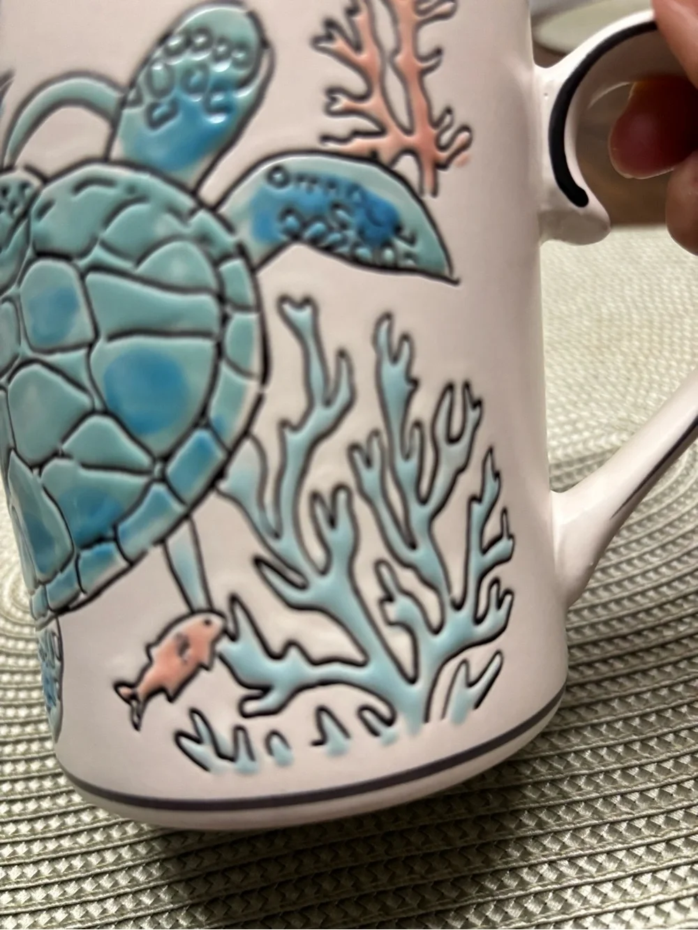 Turtle and fish under the sea collection ceramic mug